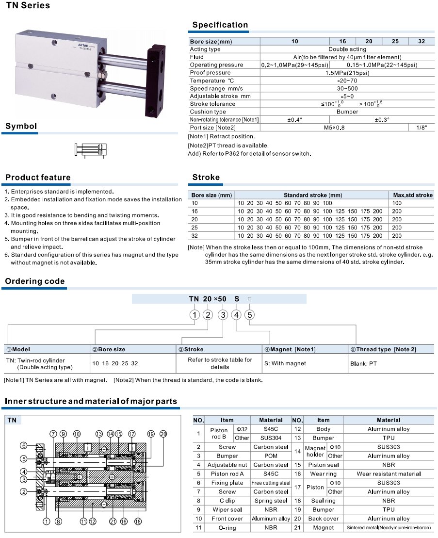 TN Cylinders Product Specification