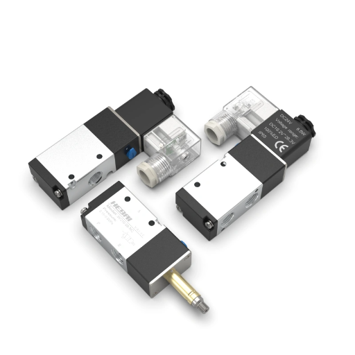 Électrovanne Pneumatique Heschen 3V1-06 220VAC - 3/2 Voies Normalement Fermée Avec Raccords
